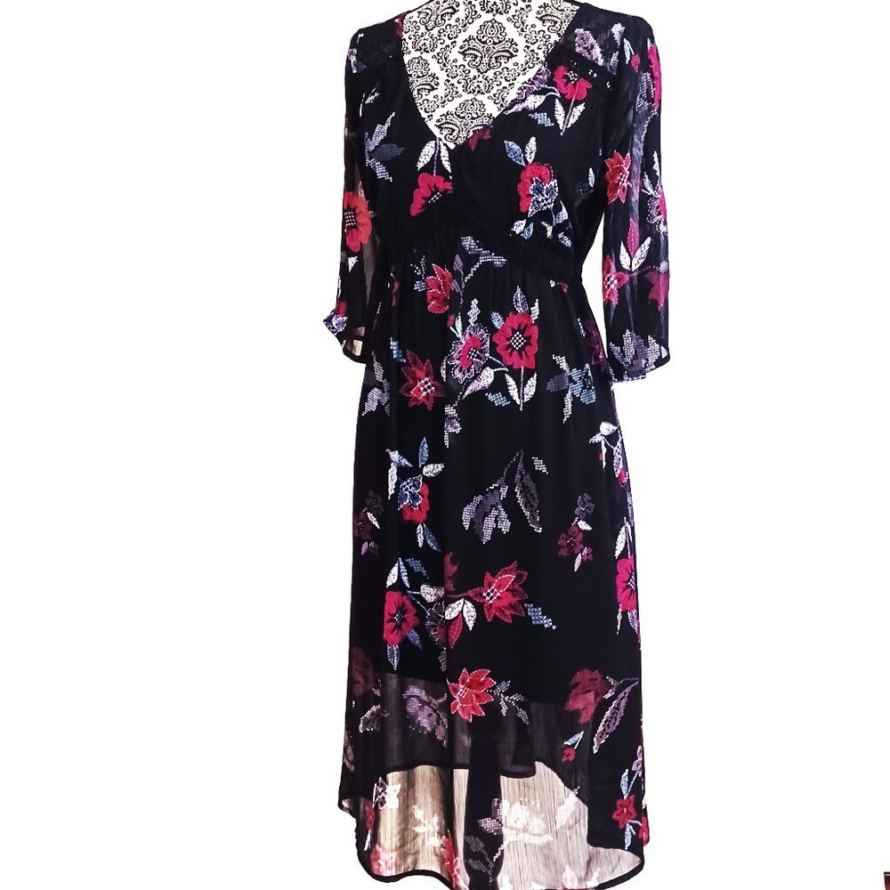 EYESHADOW Chiffon High Waist Slit Sleeve Boho Party Midi …